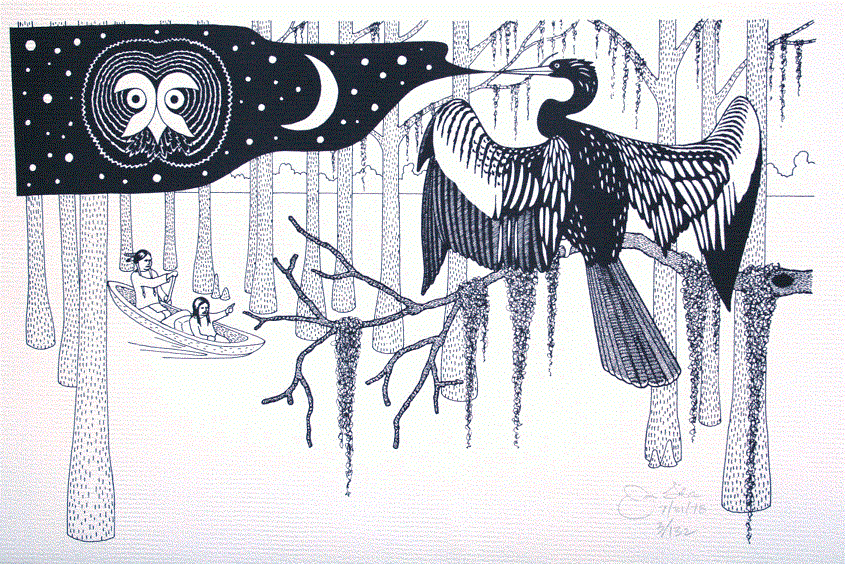 Anhinga<BR>1978<BR>11in x 17in<BR>White Paper<BR>Colors: 1<BR>Number Produced: 132<BR>$45