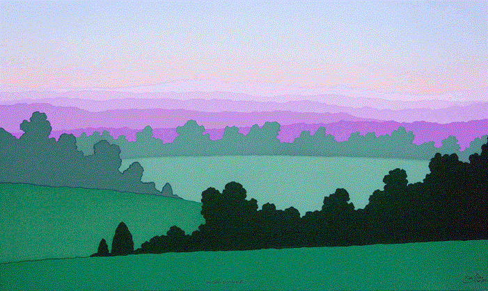 In The Distance<BR>1989<BR>19in x 35in<BR>Off-White Paper<BR>Colors: 12<BR>Number Produced: 72<BR>$145