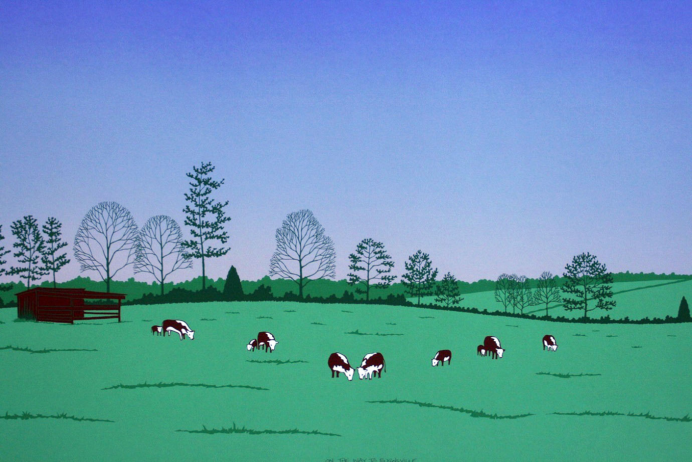 On the Way to Burnsville<BR>1990<BR>17.75in x 31.25in<BR>White Paper<BR>Colors: 5<BR>Number Produced: 20<BR>$150