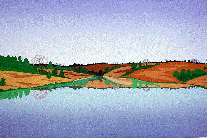 Ridgepath Reflections<BR>1992<BR>23in x 35in<BR>Off-White Paper<BR>Colors: 20<BR>Number Produced: 75<BR>$145